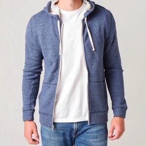 Rails Noah Heather Navy Blue Stripe Full Zip Hoodie Sweatshirt XL